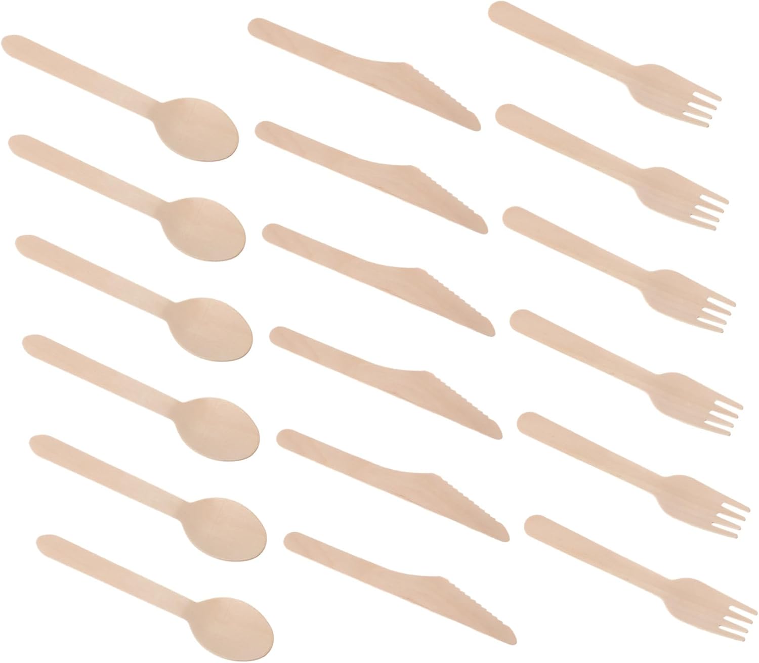 Ciieeo 6sets Reusable Kraft Paper Tableware Wooden Fork Spoon Knife Set Eco-friendly Party Supplies for Occasions