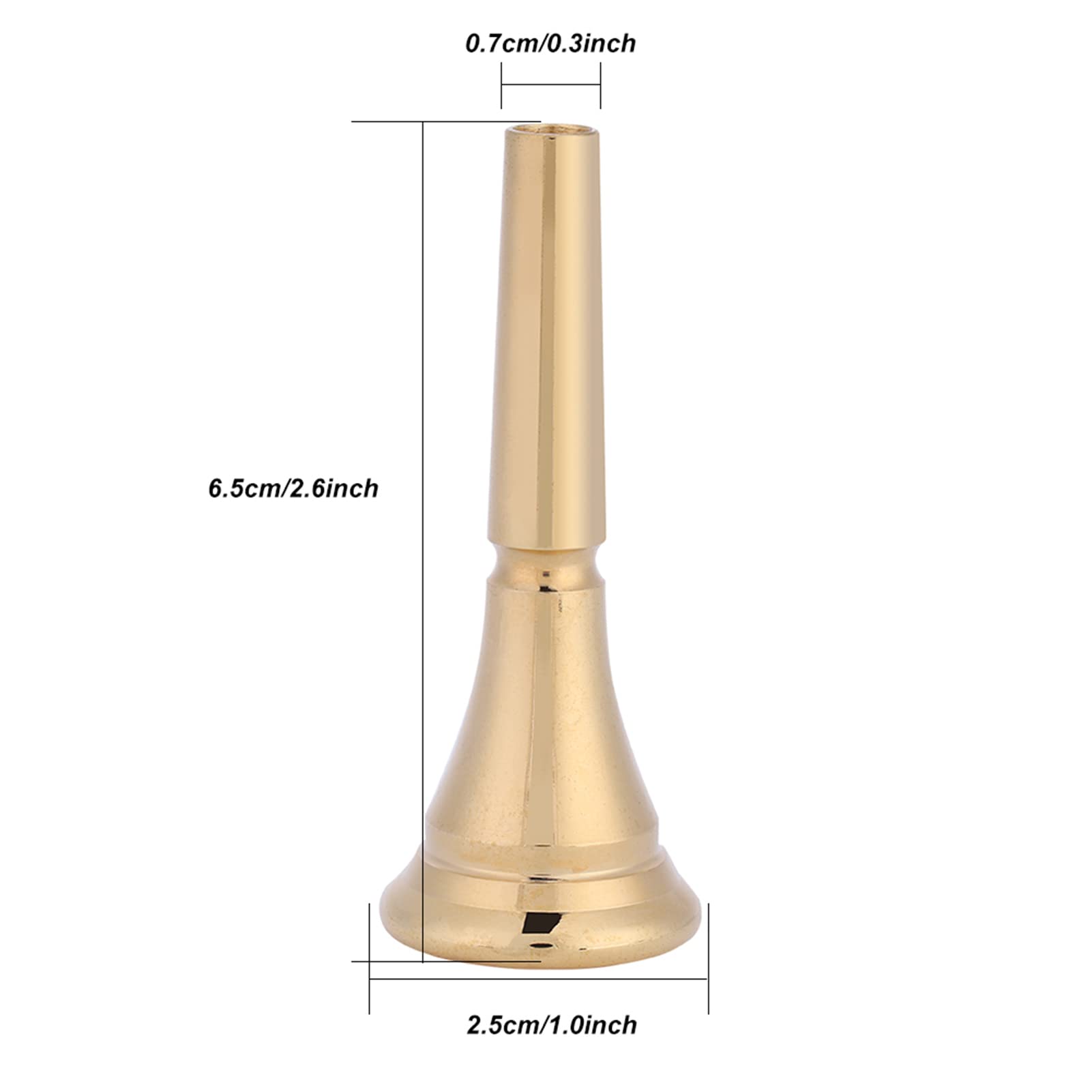 Elegante Bocchino di Ricambio per Corno in Ottone Bocchino per Corno Standard Durevole Accessorio di Ricambio per Corno Francese