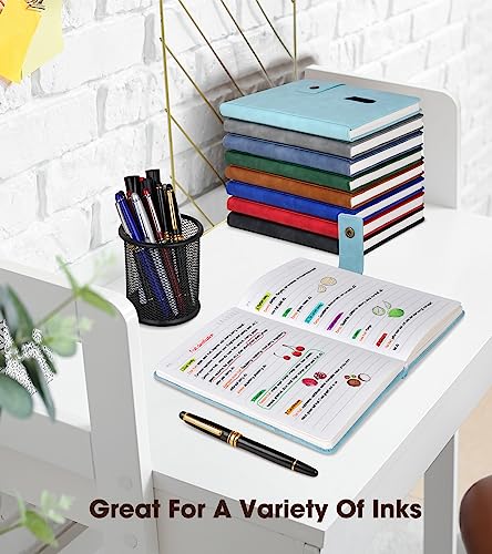 Image of Lined Journal Notebook with Pen, A5 Personalized Hardcover Leather Journal for Men Women, 200 Pages 100 GSM Thick Paper College Ruled Notebooks for Work Travel School Writing Diary 5.9 inch X 8.4 inch