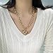 HESSAWELL Gold Heart Pendant Necklace for Women Chunky Statement Necklace for Women Gold Charm Necklace