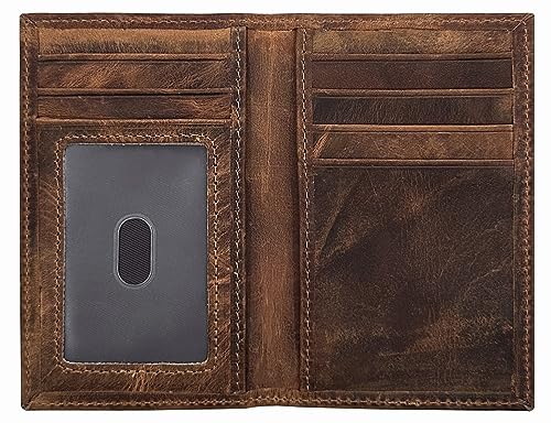 Slim Thin ID/Credit Card Holder RFID Genuine Leather Bifold Front Pocket Wallet