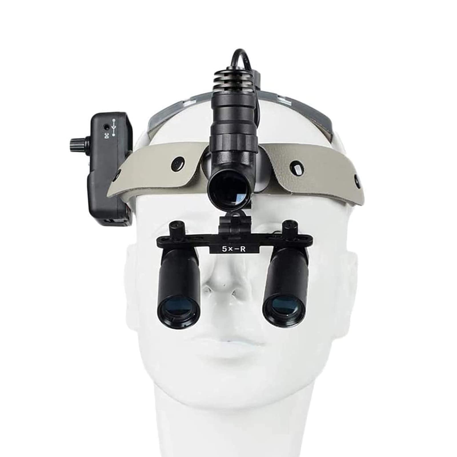 asdchZen Magnifying Glass Dental Binocular Loupe Surgery Surgical 4X 5X High Magnification Magnifier With 5W Led Headlight,4X