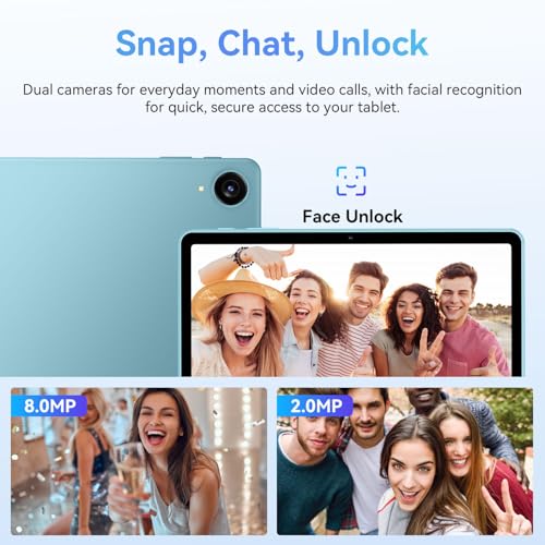Image of ECOPAD Android 15 Tablet, 10.1 Inch Tablets with Octa-core Processor,HD IPS Screen, 12GB RAM+128GB ROM, Support 1TB Expansion, Dual Band WiFi, BT 5.0,18W Fast Charge and Long-Lasting Battery,Blue