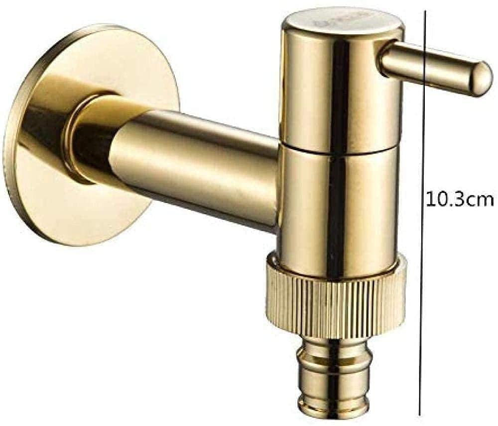 Rubinetti per lavatrice Rubinetti per lavabo in ottone massiccio dorato Rubinetti per acqua fredda singoli a parete Rubinetti da giardino per esterni Rubinetti per WC da giardino decorate