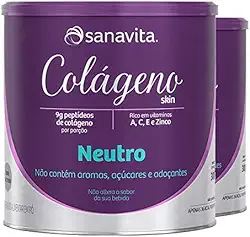 Kit 3 Colágeno Hidrolisado em Pó Neutro Sanavita 300g