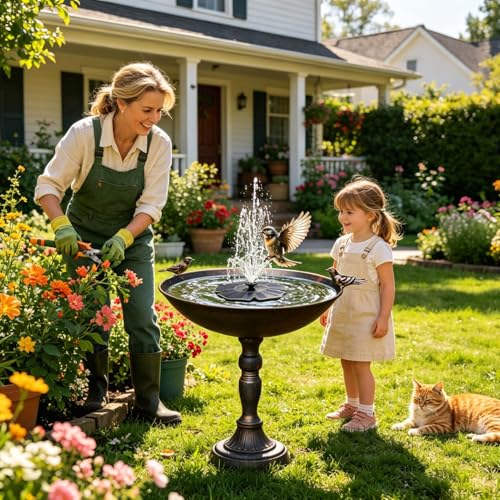 Fuente solar para pájaros flotante contra agua estancada en estanques y jardines 4
