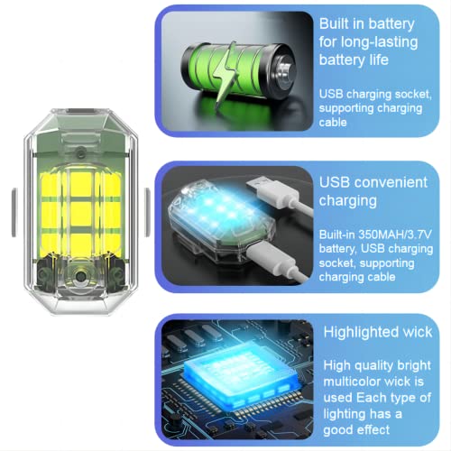 High Brightness Wireless Led Strobe Light, 7 Colors Usb Rechargeable Flashing Lights, Wireless Strobe Lights For Car, Riding Anti-Collision Night Signal Light Strobe Light For Motorcycle Car Bike #TOP5