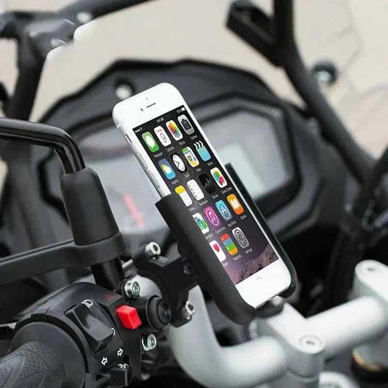 Support Telephone Moto Support de téléphone Portable pour Guidon de Moto, Support GPS pour Ducati 796 795 821 pour Monster 696 400 pour Diavel pour Multistrada pour Scrambler(Mirror Holder Silver)