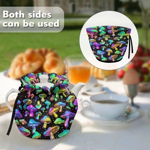 Image of Colorful Mushroom Tea Cozy for Teapot Insulated Teapot Cozy Large Tea Pot Cosy Lightweight Tea Cosy Cover Easy to Clean for Home Kitchen Decorative Accessories