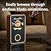 KLYDO Clock Comes with Thousands of animations, Updated Daily, with a Lifetime Subscription Included. Choose The Perfect for Each Moment! (Walnut)