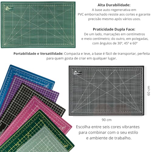 Base de Corte Placa Grande 90x60 Multiuso Costura Patchwork Artesanato Scrapbook Estilete Bisturi Ré