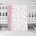 CIVARUA KIDS Floral Baby Blankets for Girls - Super Soft Nursery Minky Blanket, Newborn Baby Blanket with Double Layer Dotted Backing, Pink Lightweight Bed Throw Blanket, 30 x 40 Inch