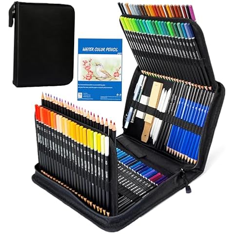 146Pcs Drawing and Sketching Colored Pencils Set, Art Supplies Include Sketch Charcoal Colored Metallic Watercolor Graphite Mark Pencils, Professional Drawing kit and Sketchbook for Artists Adult Cover