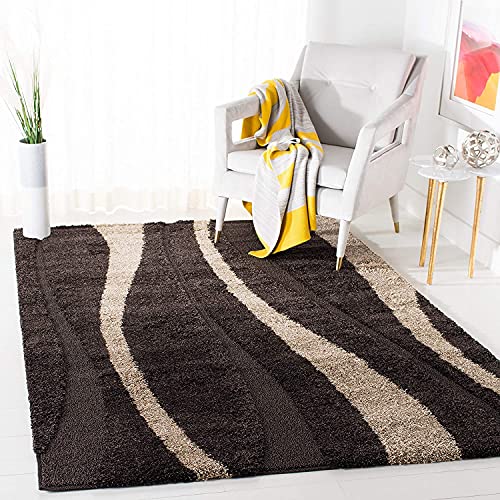 Image of Microfiber Hand Woven Shaggy Carpet Collection with 2 inch Pile Height Carpet for Bedroom Size 4x4 feet Square coular Beige /Dgrey