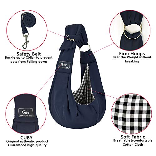 Cuby Dog and Cat Sling Carrier – Hands Free Reversible Pet Papoose Bag - Adjustable - Soft Pouch and Tote Design… - Image 4