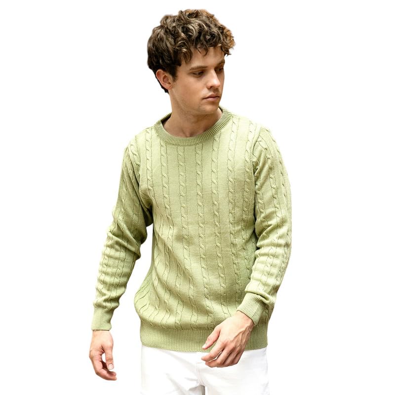 cahoot Men's Acrylic Cable Knit Sweaters |Casual Wear | Crew Neck | Long Sleeve | Pull On Closure | Sweaters Crafted with Comfort Fit for Everyday Wear-picture-33