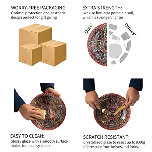 YUN TAO Große Servierschalen, 25.4 cm, Obst-Salatschüsseln, 2.126 ml Nudelschalen, 2er-Set, Servierschalen für Unterhaltung, Ramenschalen für Party, mikrowellen- und spülmaschinenfest