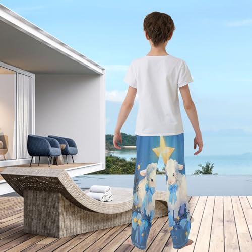 visesunny Boys' Pants Cartoon Loose Lounge Casual Pants Elastic Waist Pattern Long Bottoms Trouser with Tow Pockets Size S-XL3