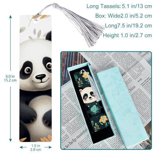 Marque-pages panda avec pompons (lot de 6) idée cadeau lecteur - 2