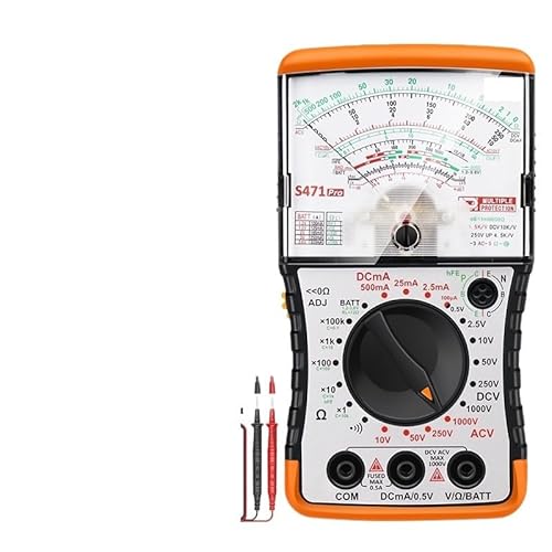 ポインターマルチメーター アナログマルチメトロ 1000V テスター AC/DC 電圧 DC 電流 抵抗 針式 ユニバーサルメーター(S471-PRO)