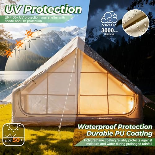 Carpa inflable para 4-6 personas 4 estaciones con bomba manual miniatura 7