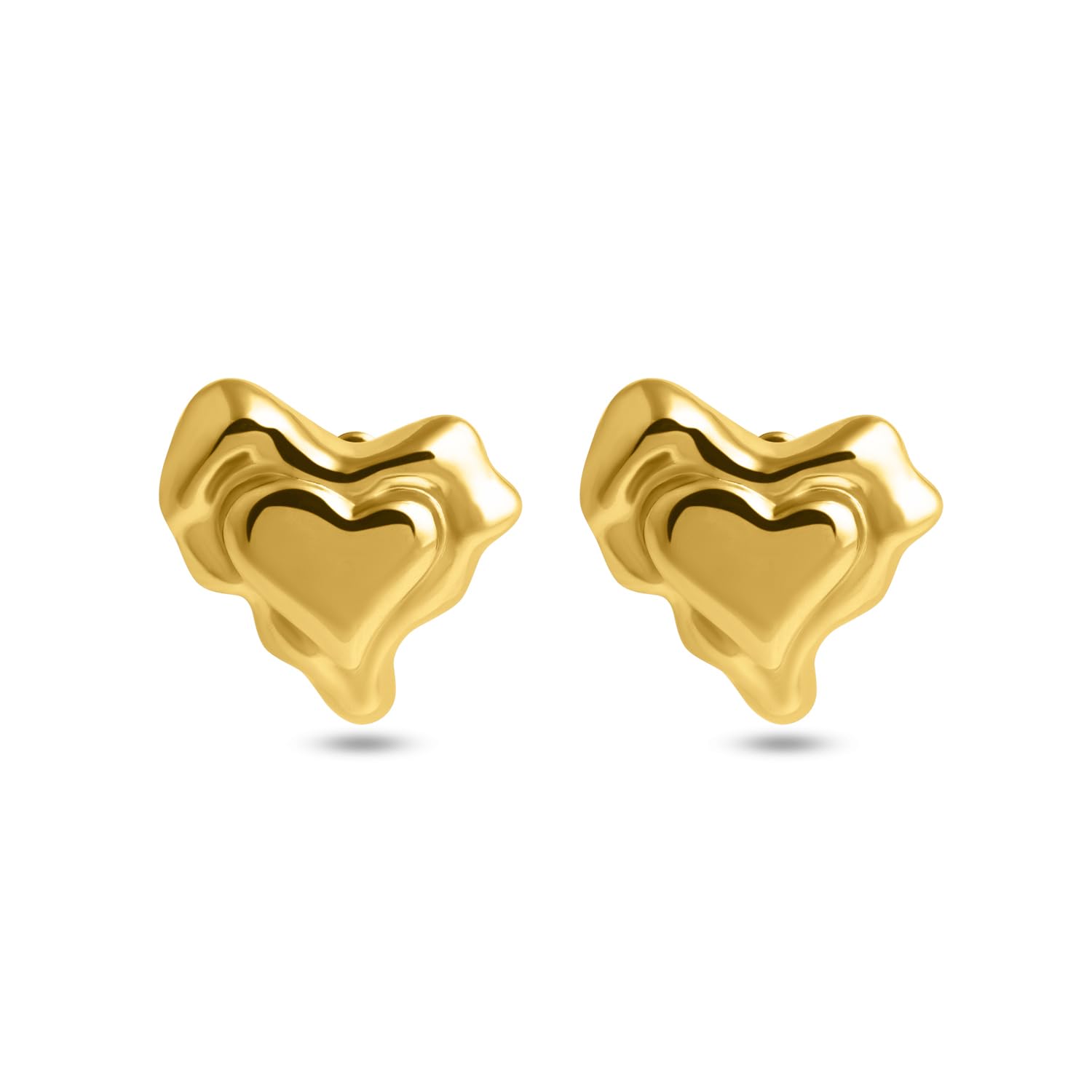 Heart Melt Stud Earring for Women - Waterproof & Anti-Tarnish-image-26