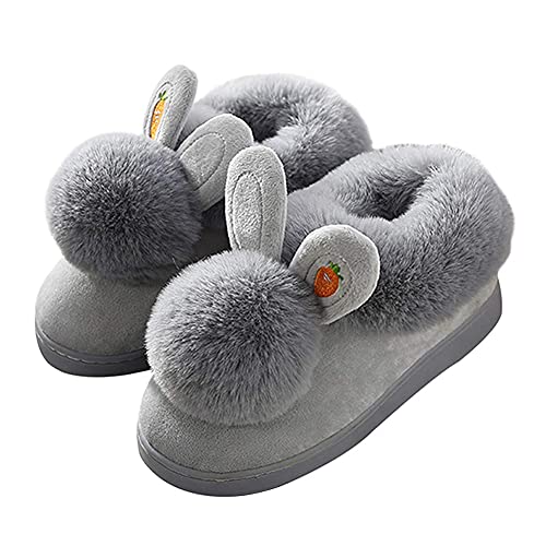 Rojeam Invierno Zapatillas de Casa para Hombre Mujer Niños Niñas Pantuflas Antideslizantes Cálidas y Cómodas Zapatillas de Estar por Casa