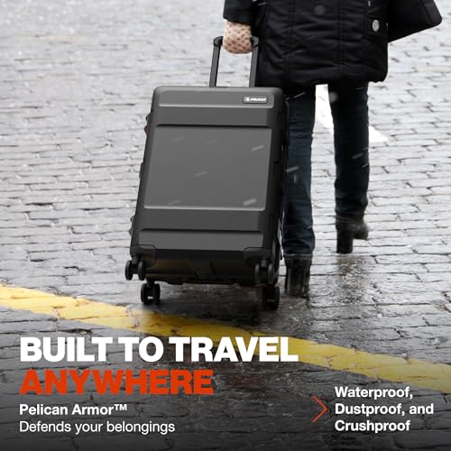 Image of Pelican ATX Luggage Hard Case Luggage with Wheels - Waterproof Hardshell - Medium Size (25 Inch) Check-In Suitcase (Black)
