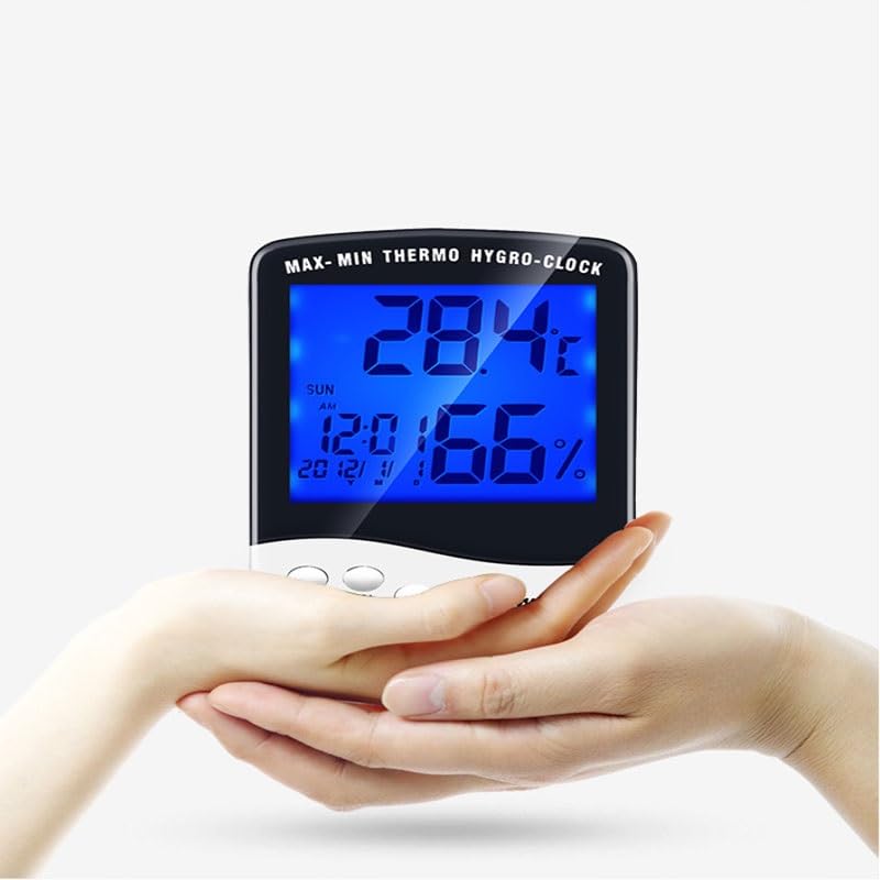 ABS Electronic Thermometer Hygrometer Multi-Functional Home Luminous Indoor