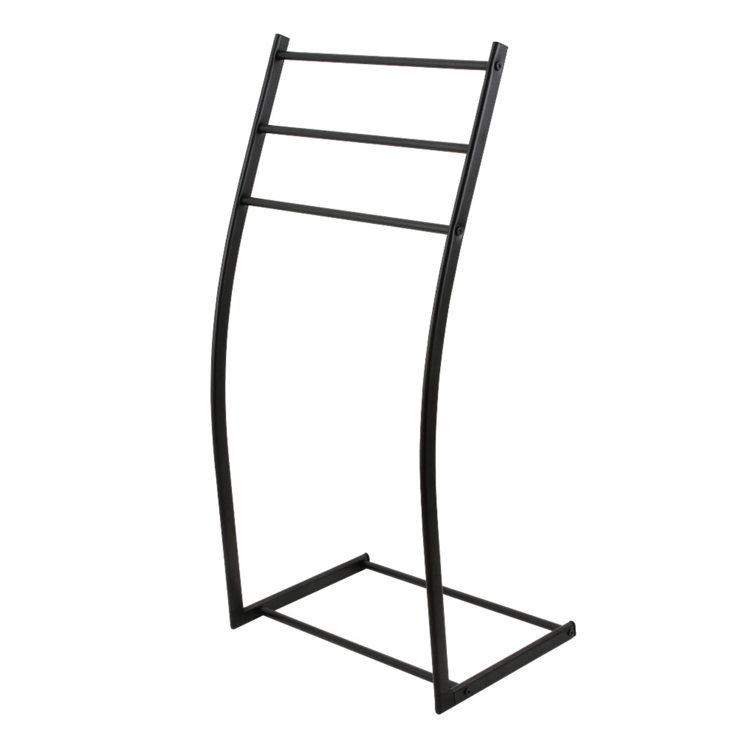 Porte-serviettes autoportant noir mat Edenscape SCC8250 en acier pour salle de bain