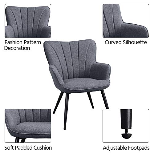 image for Yaheetech Accent Chair, Modern and Elegant Armchair, Linen Fabric Vani