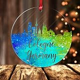 Germany Cologne Acrylic Ornament City Travel Gift Circle Ornament Porcelain Ornament Xmas Tree Chris