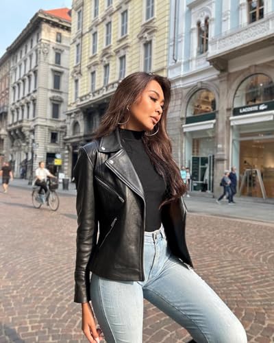 Soft Leather Motorcycle Jacket Women - Slim Leather Biker Jacket for Women4