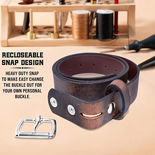 Genuine Veg Oil Tan Full Grain Leather-Mens Belts Leather Handmade By Amish-Heavy Duty Mens Belt 1.5 Wide 9/14 Oz-Made In USA4