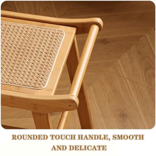 Tabouret de coiffeuse en bambou pouf bas rotin chambre à coucher - 7