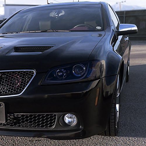 Spec-D Tuning LHP-G808G-TM Glossy Black Pontiac G8 LED DRL Strip Bar Projector Headlights Lamp