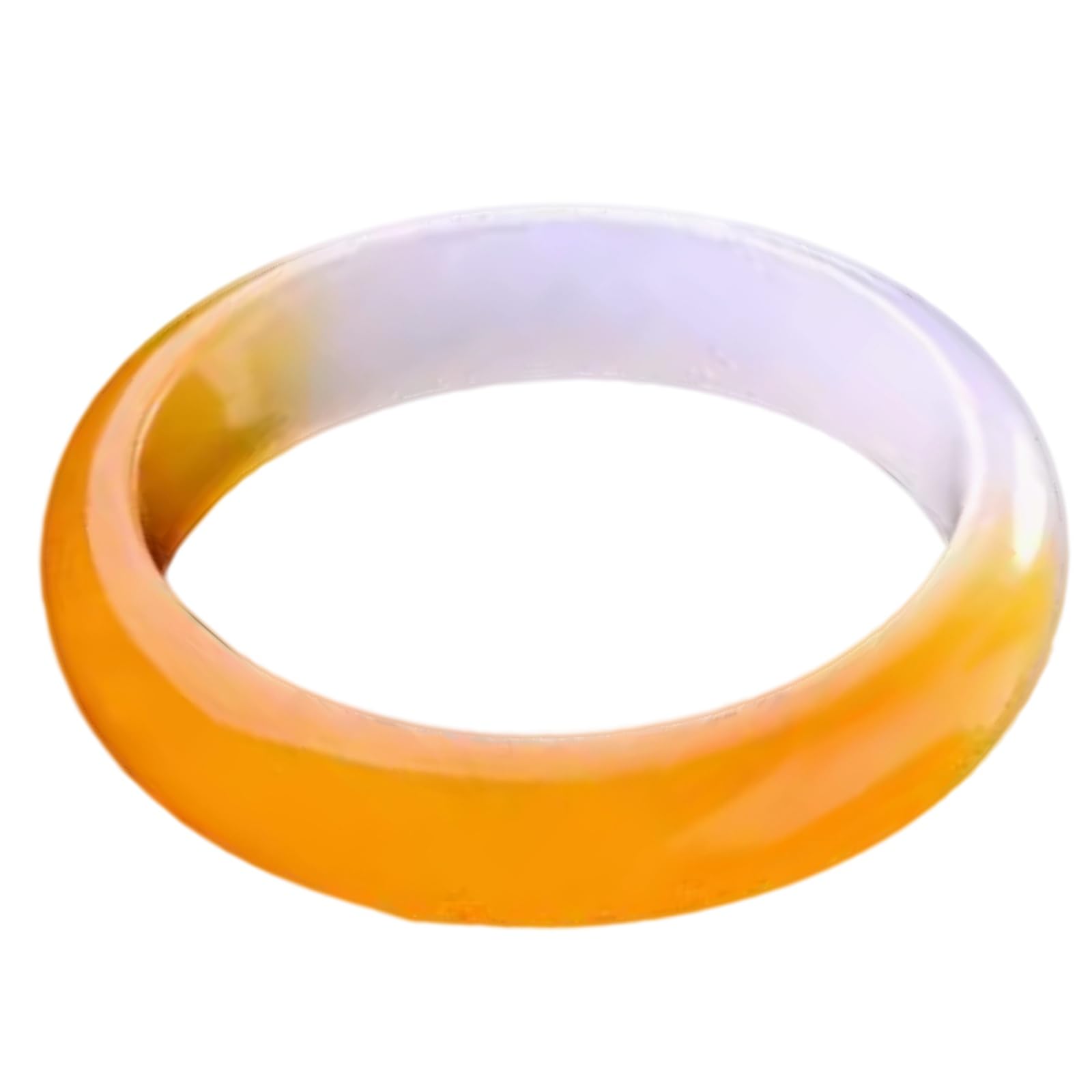 Bracelet jonc en jade jaune et blanc, un sésame de sérénité au style rétro
