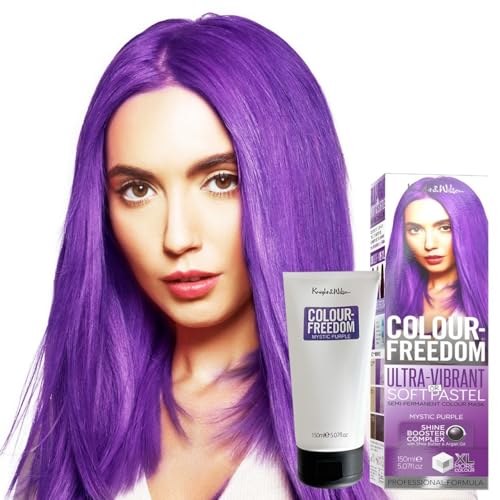 Knight & Wilson Color-Freedom 150ml Mystic Purple Semi-Permanent Hair Color - Ultra-Vibrant Vegan Friendly Color Mask with Shine Booster Complex - Ammonia Free Color Lasts Up To 6-10 Washes