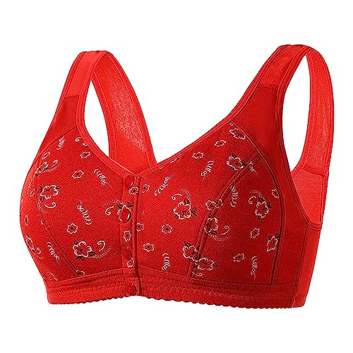 Reggiseno sportivo traspirante Biancheria intima sportiva da donna Plus Size Vest senza ferretto reggiseni da donna, B5-rosso, XXL