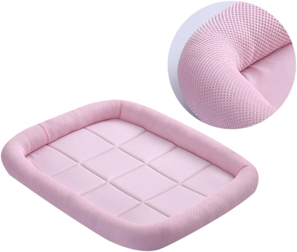 TEHAUX Pet Cooling Mat Ice Silk Non-Slip Summer Pad for Cats and Dogs Pink Indoor Outdoor Cooling Mat for Car Sofa Bed Use