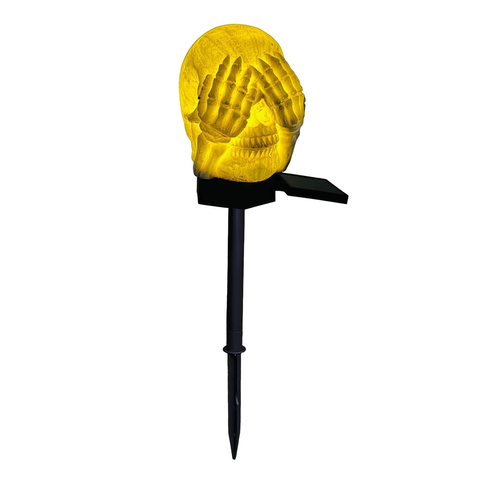 Skull Solar Garden Light, Warm LED Halloween Stake for Lawns and Path Decor