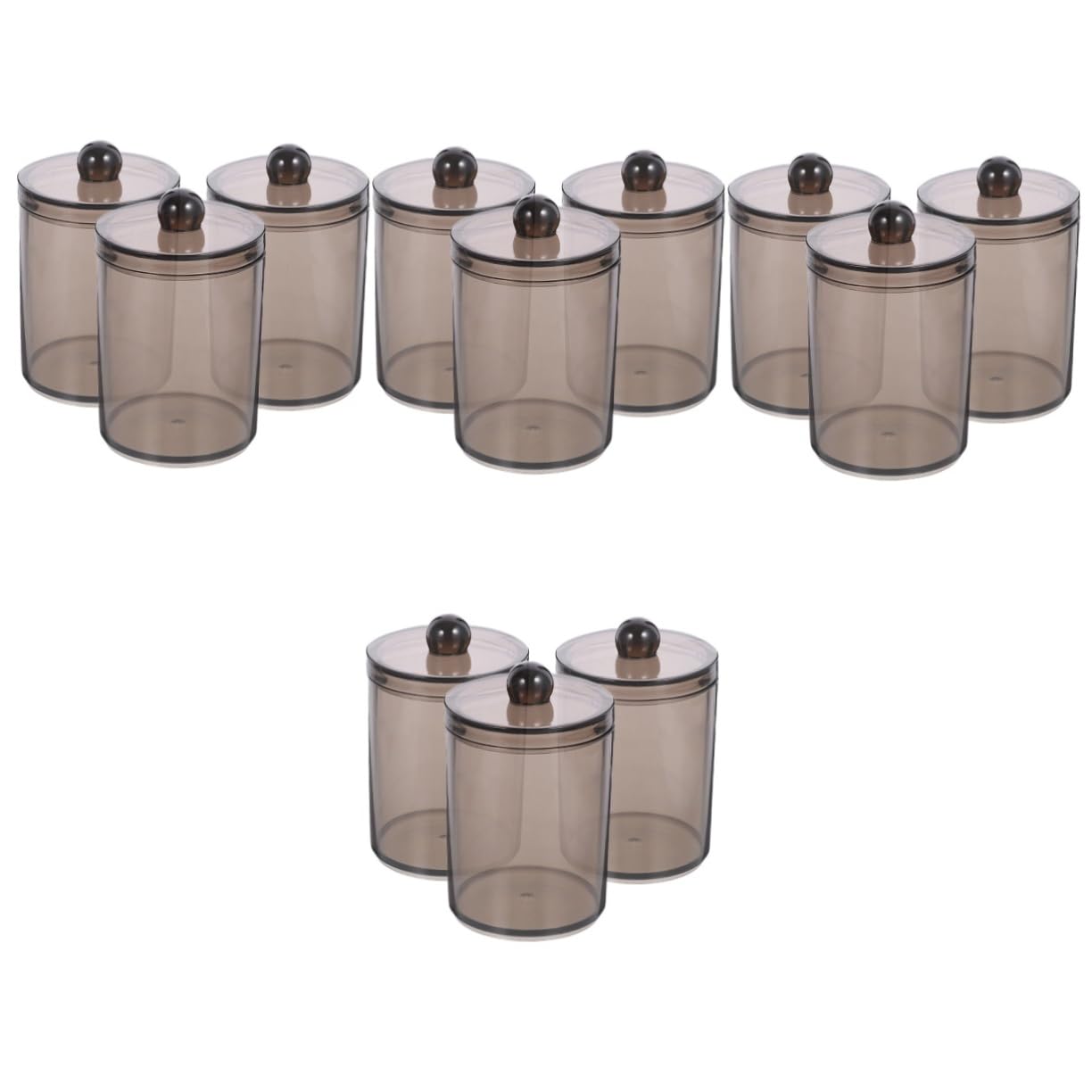4 Sets Wattestäbchen-hüllen Glasdeckel Aufbewahrungsbox Für Wattestäbchen Make-up-organizer Leicht Zugänglicher Deckel 3 Stück X 4