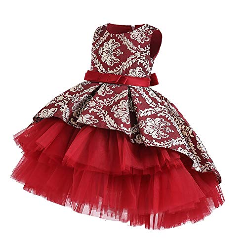 MYRISAM Vintage Girls Jacquard High Low Birthday Dress Princess Pageant Wedding Tulle Evening Dance Christmas Party Ball Gown2