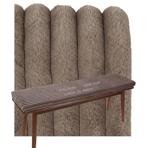 YNJJKA Funda de Cojín de Banco Jardín Funda de Repuesto para Asiento con Cremallera Palet Ratán Redondo Cuadrado Navidad Interior Personalizado 0-50cm/12cm Espesor Plush Invierno(65 cm x 30 cm)