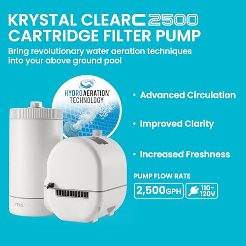 Image of INTEX Krystal Clear 2,500 GPH Cartridge Filter Pump for Above Ground Pools
