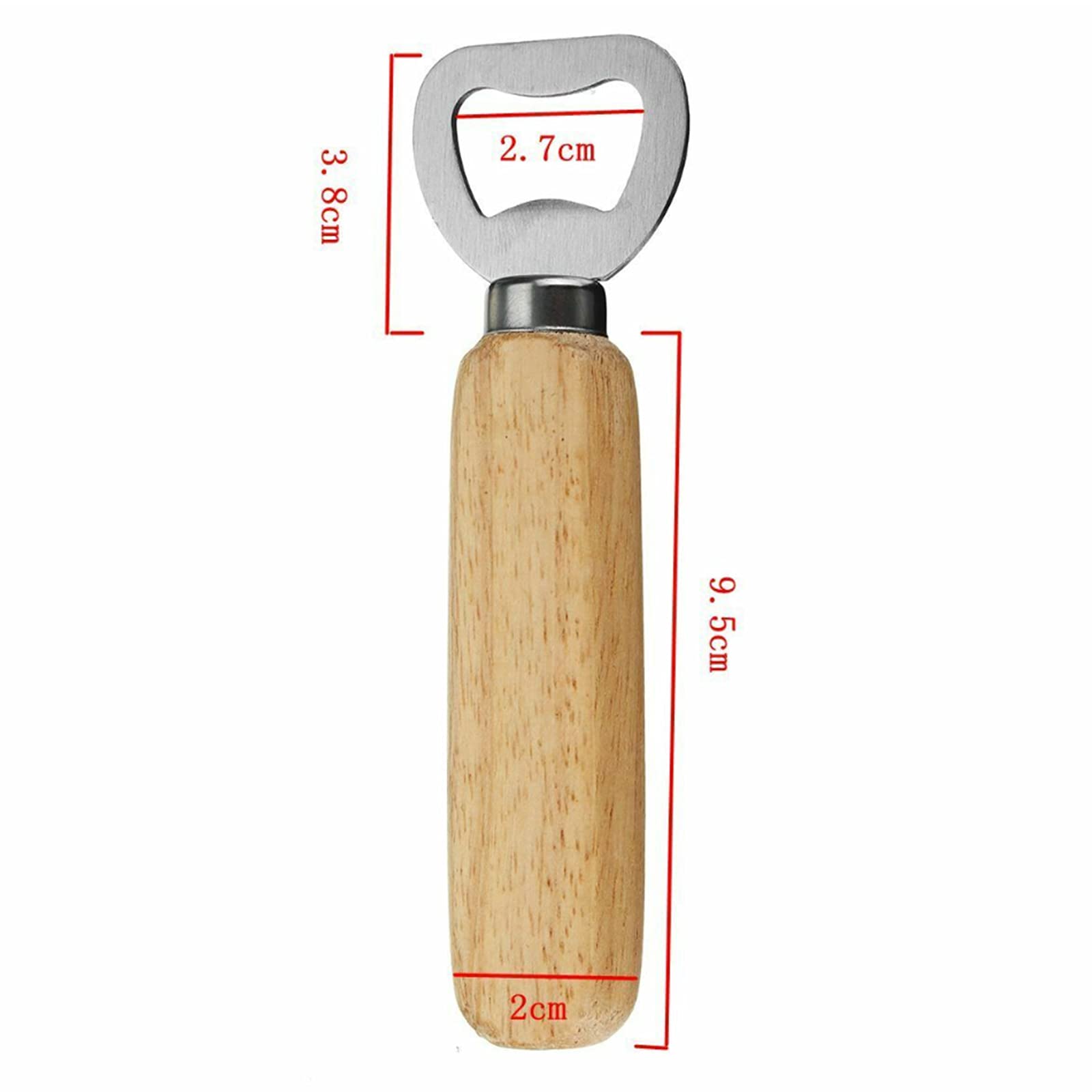 10 stuks flessenopeners, draagbare bieropener, houten handvat, bierflesopener, gepersonaliseerd natuurlijk hout, kroonkurkopener voor thuis, keuken, bar, biercadeau voor mannen
