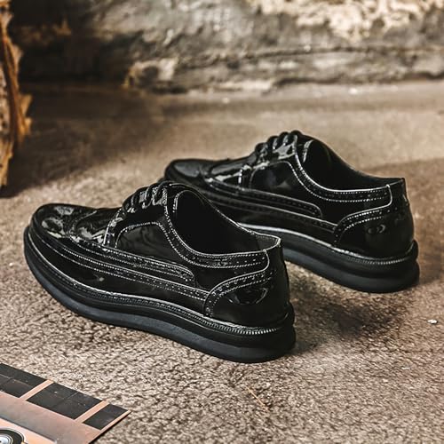 Men's Casual Wingtip Dress Sneakers Orthopedic Classic Leather Dress Shoes for Men Fashion Platform Wingtip Brogue Oxford for Men3