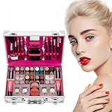 YAYAMIYA メイクアップセット 56点 フル美容化粧品 メイクセット ミラー付き メイクアップキット長持ち 高発色 防水 防汗 アイシャドウ 口紅 ペンシル プレストパウダー 化粧ブラシ 初心者 プロ コスメセット 人気 化粧品セット 携帯ケース付き コンパクト (赤)