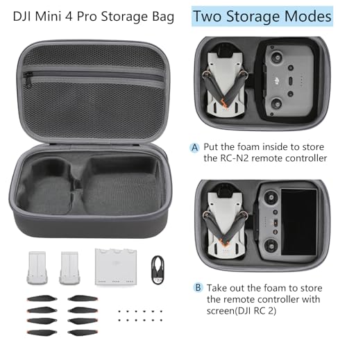 Image of Storage Bag for Mini4 -Mini 4 Pro Drone Case Hard Shell Travel Carrying case Compatible with Mini 4 Pro, DJI RC 2 /DJI RC-N2 Remote Controller & Accessories