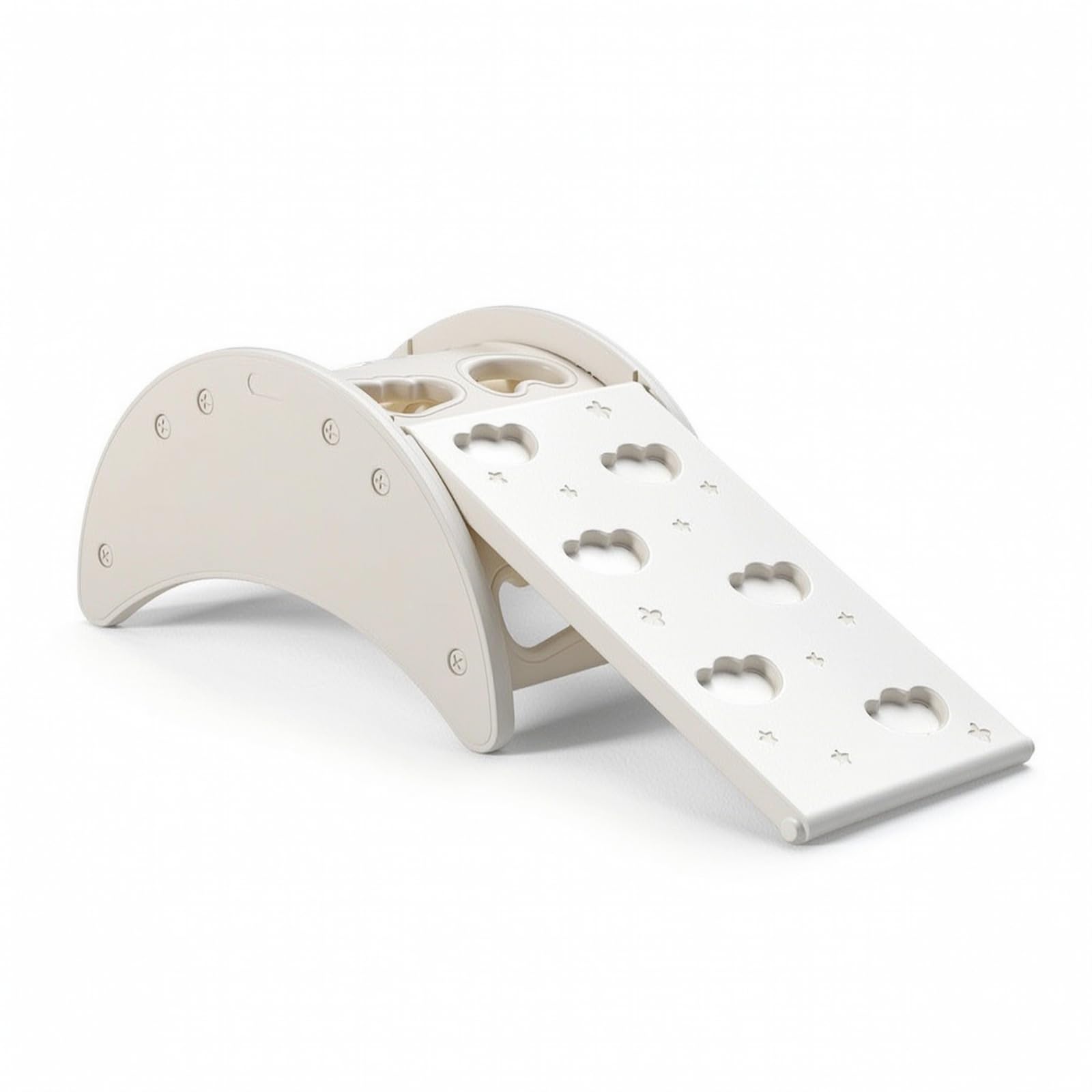 Arco Montessoriano Comodo Arrampicatd Arco Arrampicata Richiudibile Dondolo in Legno per Neonati, Bianco, style to 2